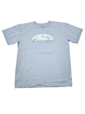Life Is Good Karma Island Surfer Mens Blue Graphic T-Shirt Medium